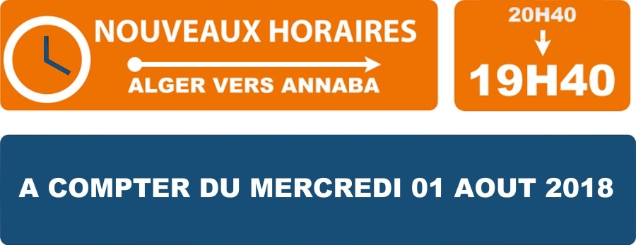 Nouveau horaire pour le train Alger - Annaba